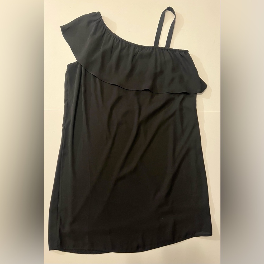 DR2 Black One Shoulder Cocktail Party Wedding Guest Prom Dress Size Medium